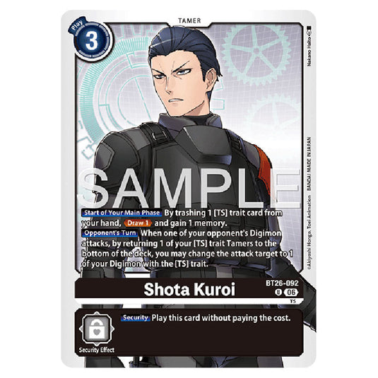 Shota Kuroi BT26-092 card from the Digimon set Timeless Bonds