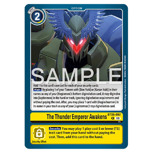 The Thunder Emperor Awakens BT26-097 card from the Digimon set Timeless Bonds