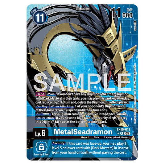 MetalSeadramon EX10-012A card from the Digimon set EX-10: Extra Booster Sinister Order