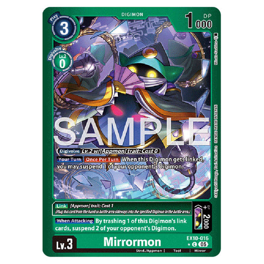 Mirrormon EX10-016A card from the Digimon set EX-10: Extra Booster Sinister Order