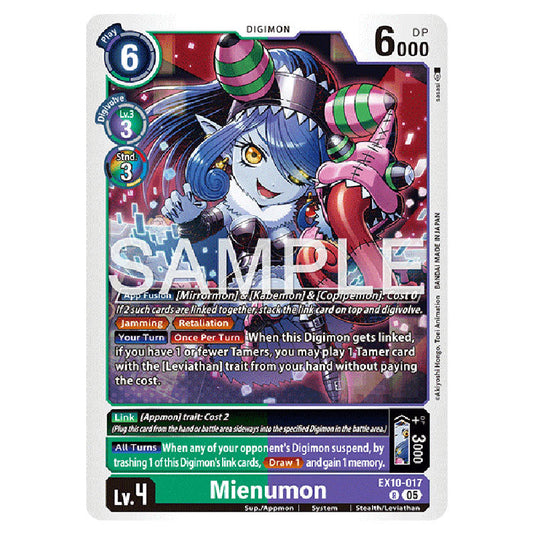 Mienumon EX10-017 card from the Digimon set EX-10: Extra Booster Sinister Order