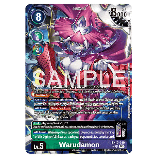 Warudamon EX10-019A card from the Digimon set EX-10: Extra Booster Sinister Order