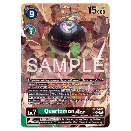 Quartzmon EX10-023A card from the Digimon set EX-10: Extra Booster Sinister Order