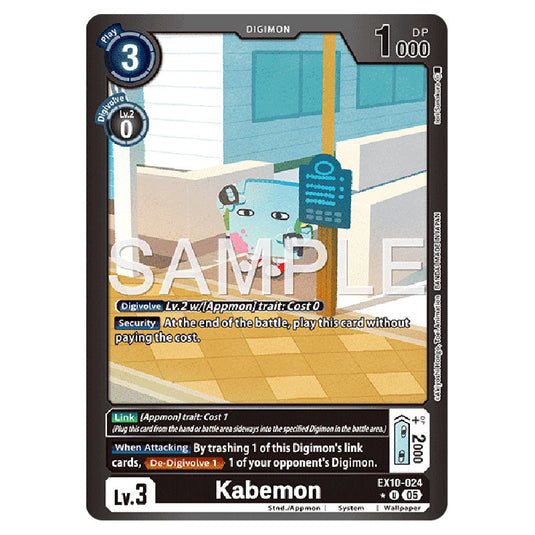 Kabemon EX10-024A card from the Digimon set EX-10: Extra Booster Sinister Order