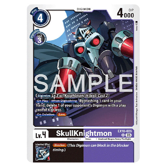SkullKnightmon EX10-026 card from the Digimon set EX-10: Extra Booster Sinister Order
