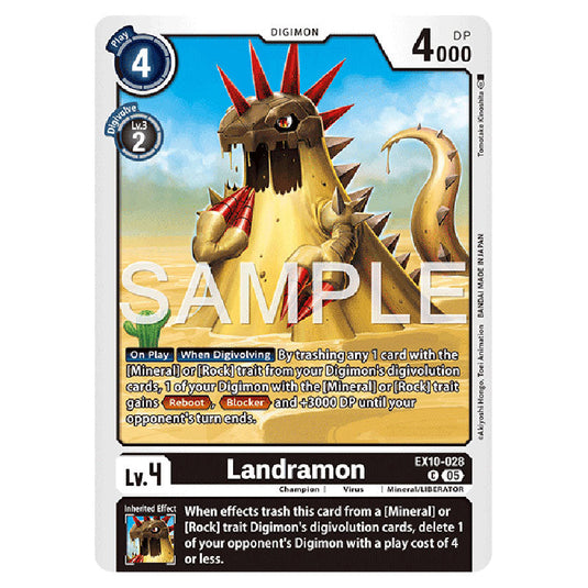 Landramon EX10-028 card from the Digimon set EX-10: Extra Booster Sinister Order