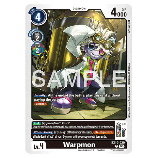 Warpmon EX10-029 card from the Digimon set EX-10: Extra Booster Sinister Order