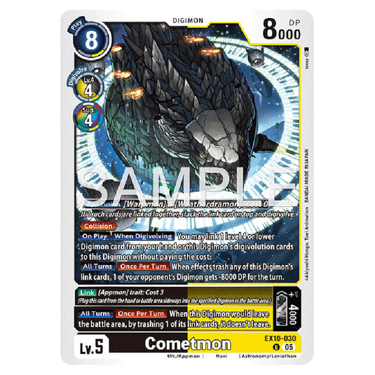 Cometmon EX10-030 card from the Digimon set EX-10: Extra Booster Sinister Order