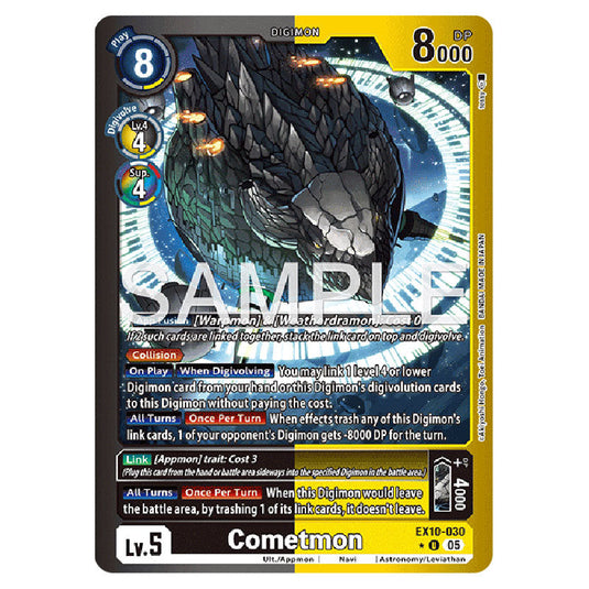 Cometmon EX10-030A card from the Digimon set EX-10: Extra Booster Sinister Order