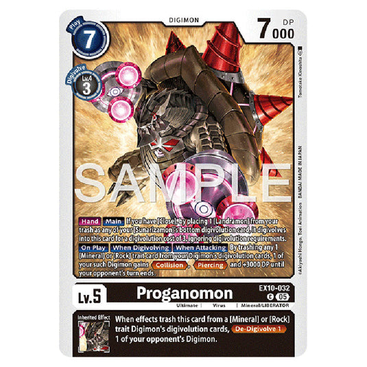Proganomon EX10-032 card from the Digimon set EX-10: Extra Booster Sinister Order