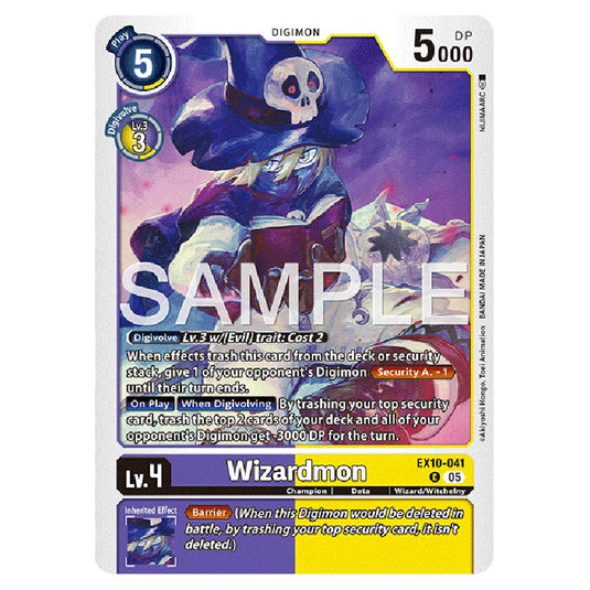 Wizardmon EX10-041 card from the Digimon set EX-10: Extra Booster Sinister Order