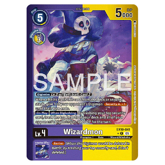Wizardmon EX10-041A card from the Digimon set EX-10: Extra Booster Sinister Order