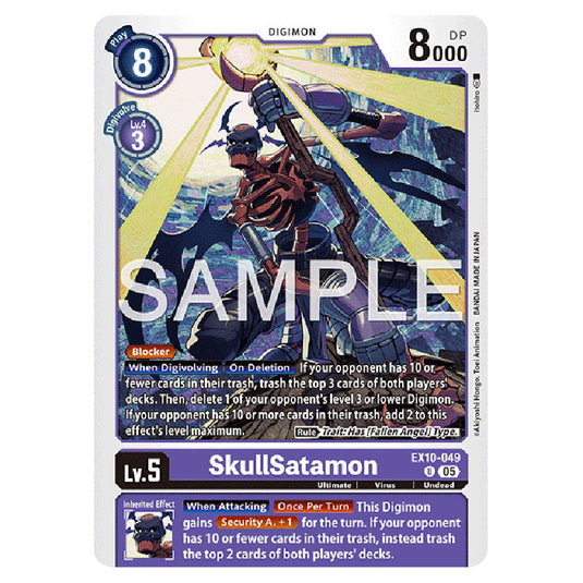 SkullSatamon EX10-049 card from the Digimon set EX-10: Extra Booster Sinister Order
