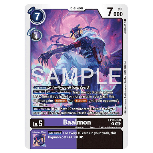 Baalmon EX10-050 card from the Digimon set EX-10: Extra Booster Sinister Order