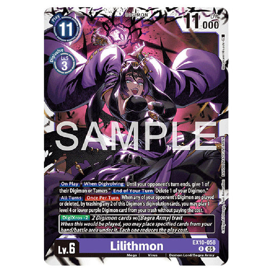 Lilithmon EX10-058 card from the Digimon set EX-10: Extra Booster Sinister Order