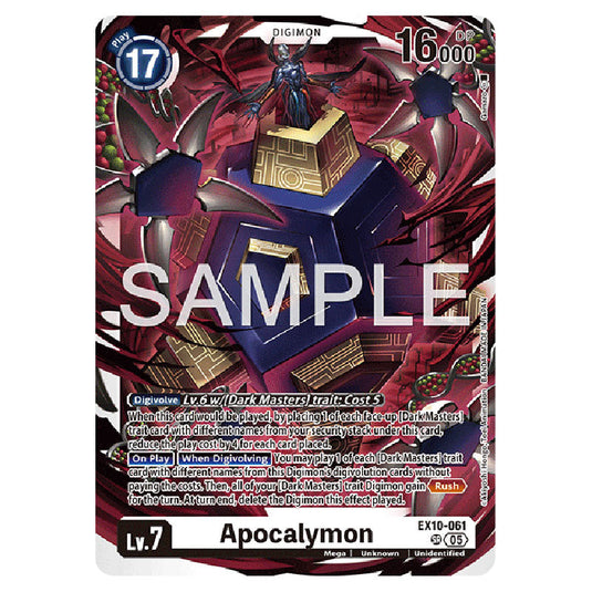 Apocalymon EX10-061 card from the Digimon set EX-10: Extra Booster Sinister Order