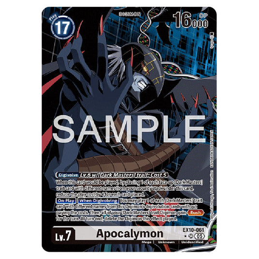 Apocalymon EX10-061A card from the Digimon set EX-10: Extra Booster Sinister Order
