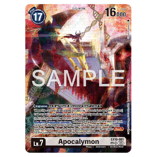 Apocalymon EX10-061B card from the Digimon set EX-10: Extra Booster Sinister Order