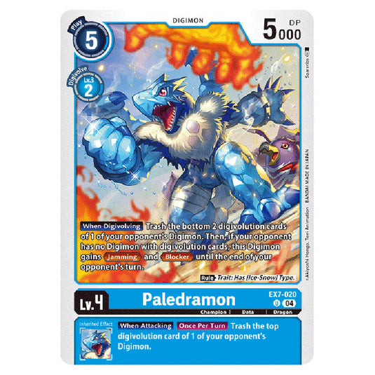 Paledramon EX7-020 card from the Digimon set EX-07: Extra Booster Digimon Liberator