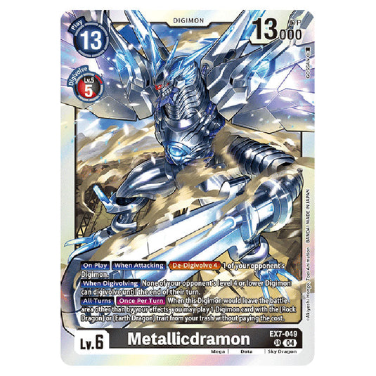 Metallicdramon EX7-049 card from the Digimon set EX-07: Extra Booster Digimon Liberator