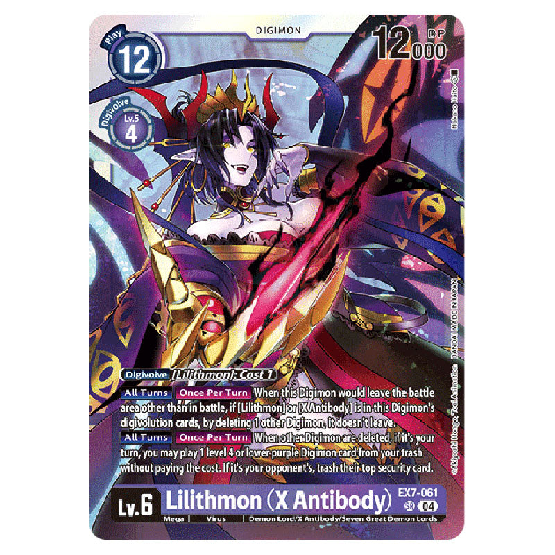 lilithmon digimon card game DIGIMON CARD GAME LILITHMON (DIGIMON PURPLE) BT3-091 SR (JAPANESE VERSION)