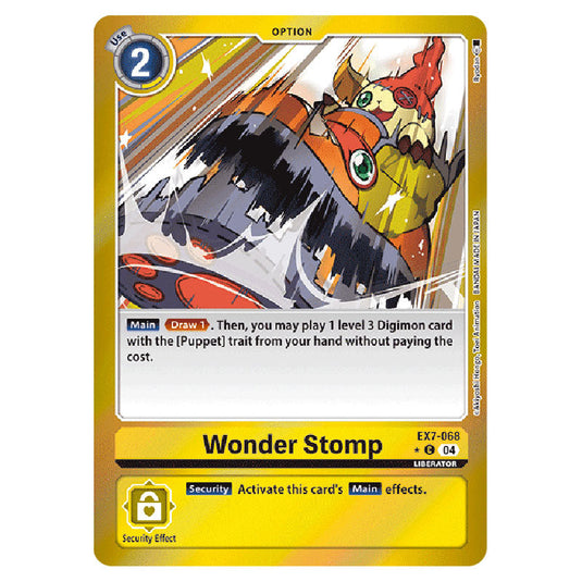 Wonder Stomp (Alternative Art) EX7-068A card from the Digimon set EX-07: Extra Booster Digimon Liberator