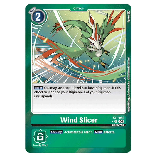 Wind Slicer (Alternative Art) EX7-069A card from the Digimon set EX-07: Extra Booster Digimon Liberator