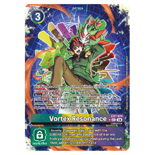Vortex Resonance (Alternative Art) EX7-074A card from the Digimon set EX-07: Extra Booster Digimon Liberator