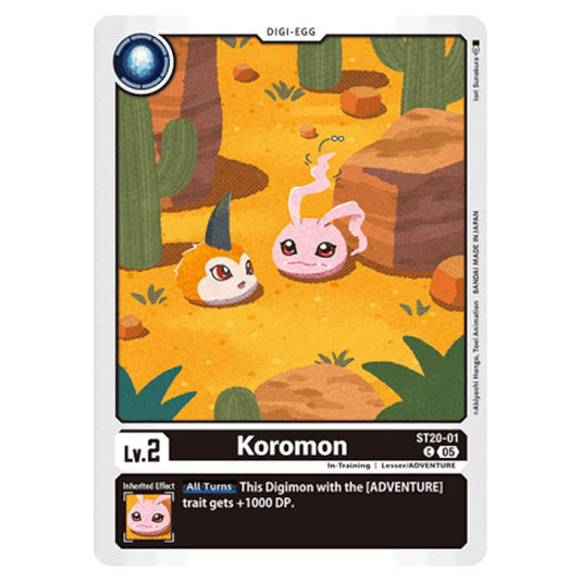 Koromon ST20-01 card from the Digimon set ST-20: Starter Deck Protector of Light