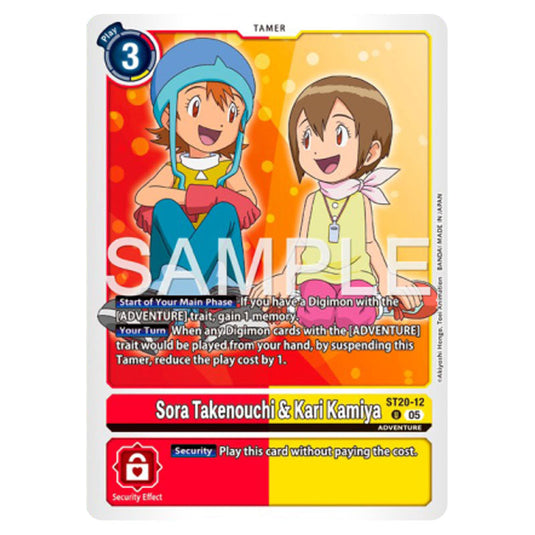 Sora Takenouchi & Kari Kamiya ST20-12 card from the Digimon set ST-20: Starter Deck Protector of Light
