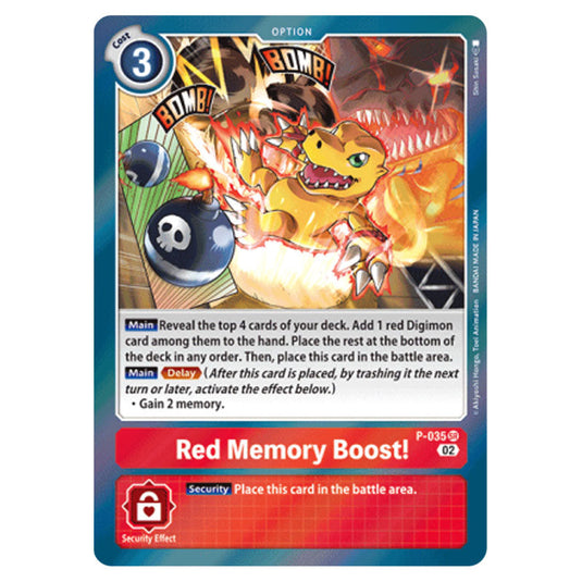 Red Memory Boost! P-035 card from the Digimon set ST-8: Starter Deck UlforceVeedramon