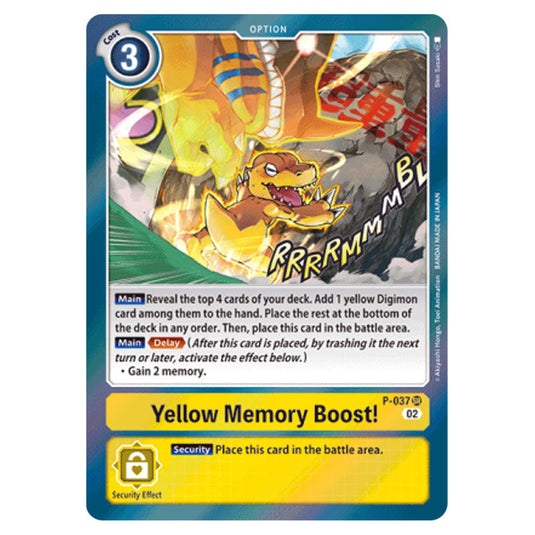 Yellow Memory Boost! P-037 card from the Digimon set ST-8: Starter Deck UlforceVeedramon