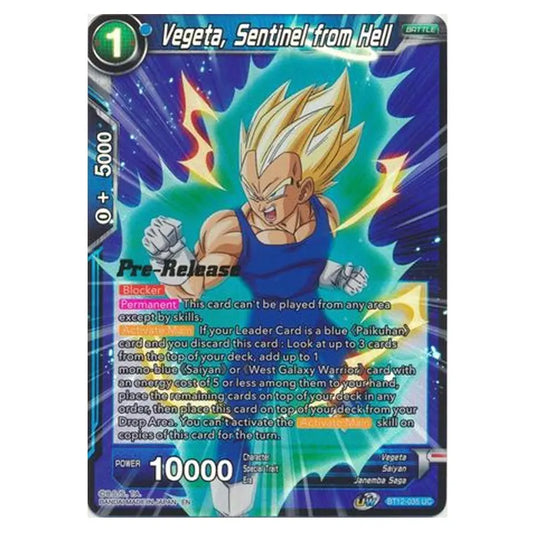 Dragon Ball Super - B12 - Vicious Rejuvenation - Pre-release - Vegeta, Sentinel from Hell - BT12-035
