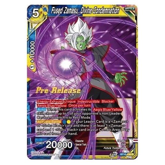 Dragon Ball Super - B16 - Realm Of The Gods - Pre-release - Fused Zamasu, Divine Condemnation - BT16-130 (Foil)