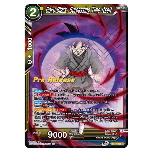 Dragon Ball Super - B16 - Realm Of The Gods - Pre-release - Goku Black, Surpassing Time Itself - BT16-088 (Foil)