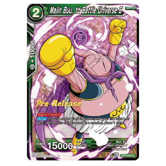 Dragon Ball Super - B16 - Realm Of The Gods - Pre-release - Majin Buu, to Battle Universe 6 - BT16-055 (Foil)