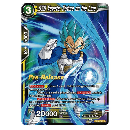 Dragon Ball Super - B16 - Realm Of The Gods - Pre-release - SSB Vegeta, Future on the Line - BT16-077 (Foil)