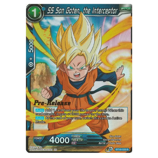 Dragon Ball Super - B16 - Realm Of The Gods - Pre-release - SS Son Goten, the Interceptor - BT16-028 (Foil)