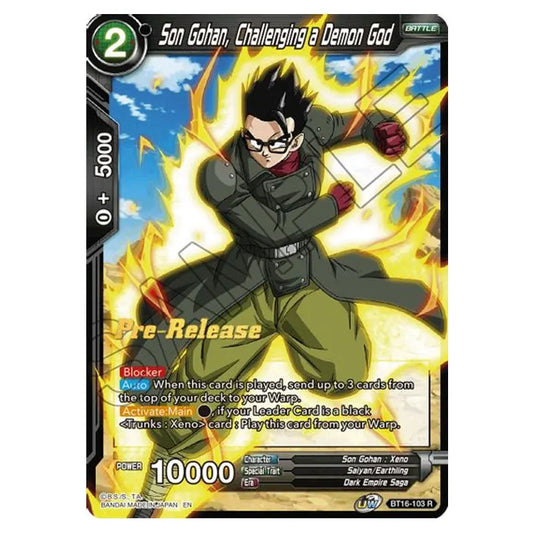 Dragon Ball Super - B16 - Realm Of The Gods - Pre-release - Son Gohan, Challenging a Demon God - BT16-103 (Foil)