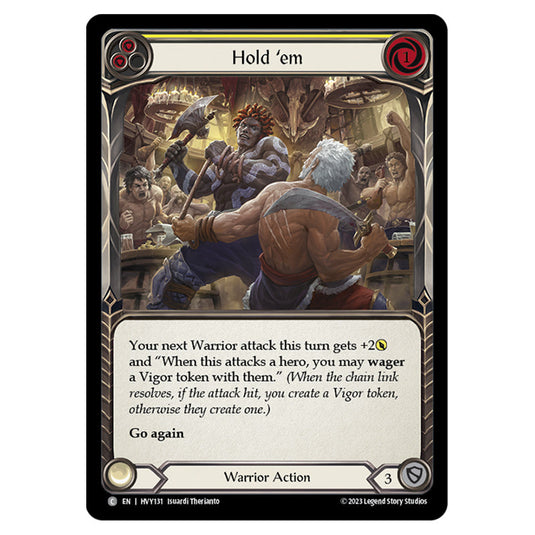 Flesh & Blood - Heavy Hitters - Hold 'em (Yellow) (Rainbow Foil) - HVY131-RF