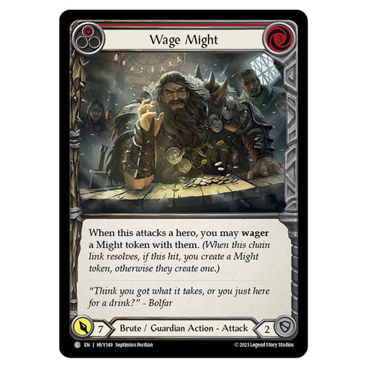 Flesh & Blood - Heavy Hitters - Wage Might (Red) (Rainbow Foil) - HVY149-RF