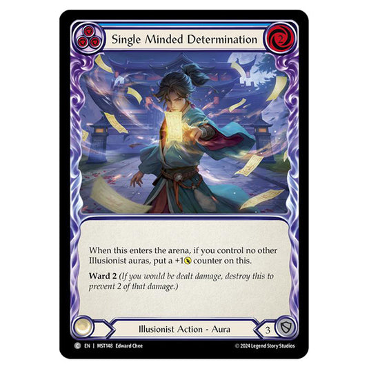 Single Minded Determination card from the Flesh & Blood set Part the Mistveil MST148
