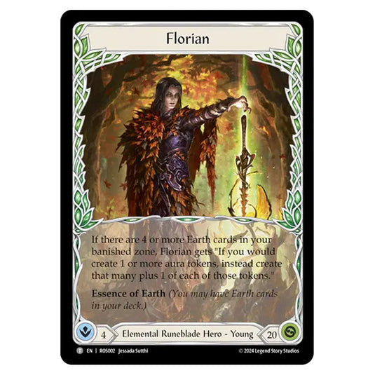 Florian // Verdance ROS002/ROS014 card from the Flesh & Blood set Rosetta