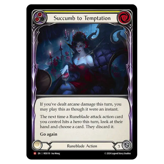 Succumb to Temptation ROS119 card from the Flesh & Blood set Rosetta
