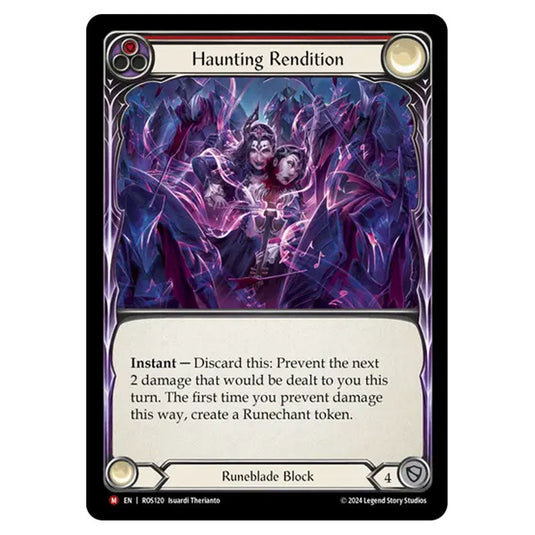 Haunting Rendition ROS120 card from the Flesh & Blood set Rosetta