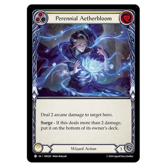 Perennial Aetherbloom (Yellow) ROS202 card from the Flesh & Blood set Rosetta