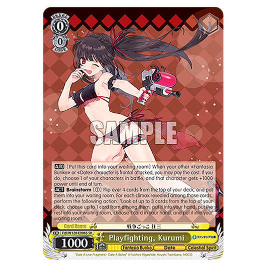 Playfighting, Kurumi Fdl/W120-E006S card from the Weiss Schwarz set Fujimi Fantasia Bunko Vol.2