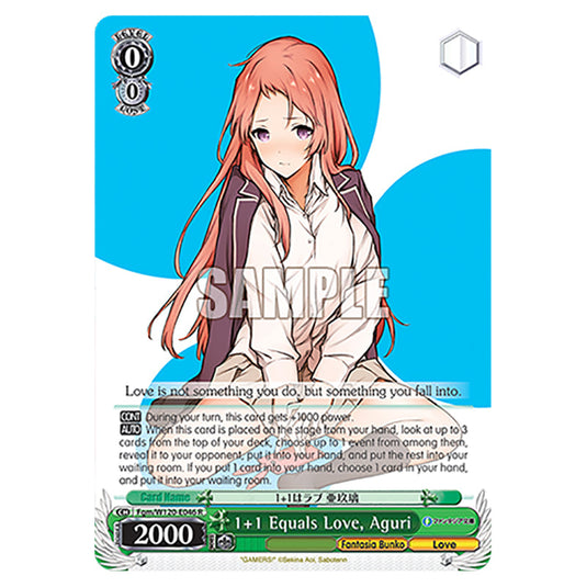 1+1 Equals Love, Aguri Fgm/W120-E046 card from the Weiss Schwarz set Fujimi Fantasia Bunko Vol.2