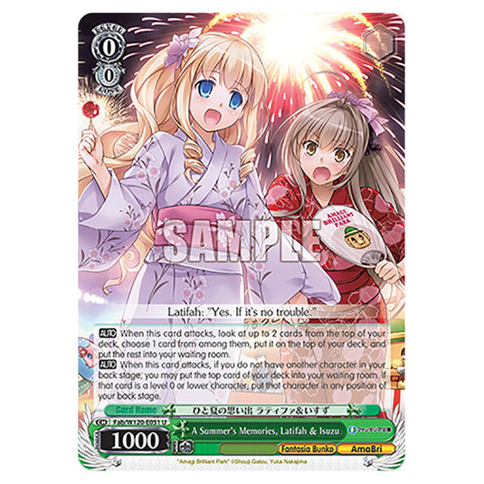 A Summer's Memories, Latifah & Isuzu Fab/W120-E051 card from the Weiss Schwarz set Fujimi Fantasia Bunko Vol.2