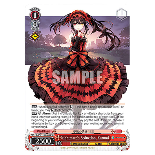 Nightmare's Seduction, Kurumi Fdl/W120-E083S card from the Weiss Schwarz set Fujimi Fantasia Bunko Vol.2